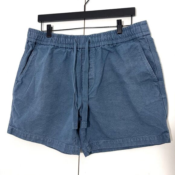 Everlane Shorts Men’s L Organic Cotton Blue Canvas Drawstring Chino Preppy - Picture 1 of 6